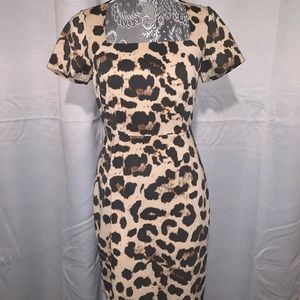 Banana Republic leopard pencil dress sz 2